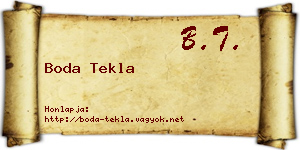 Boda Tekla névjegykártya
